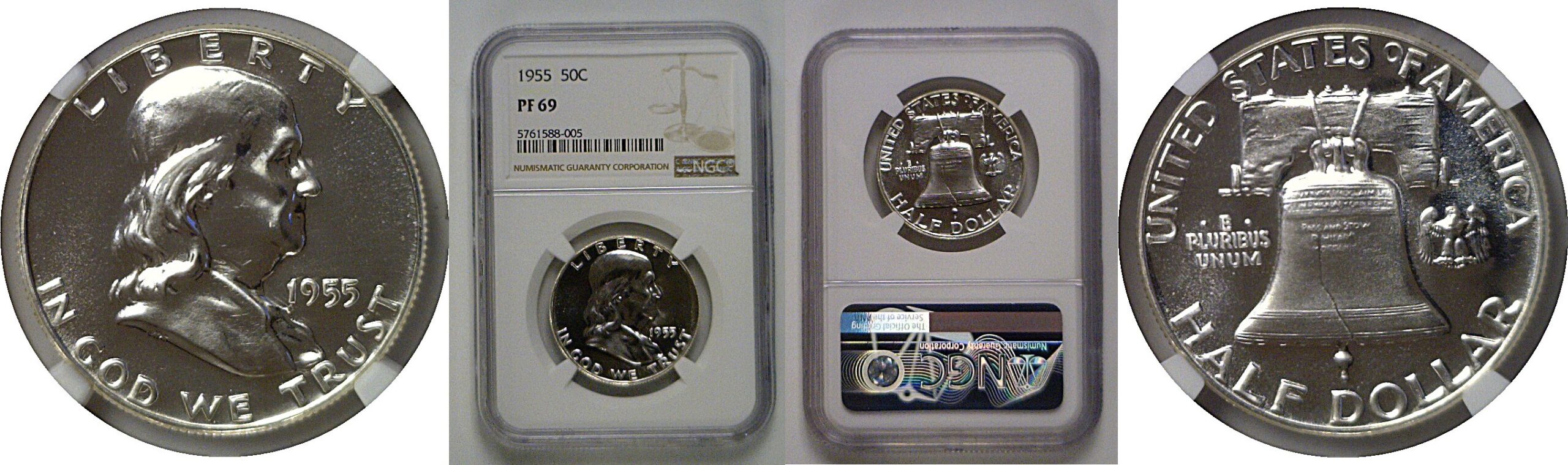 1955 Franklin Half Dollar   NGC PF-69
