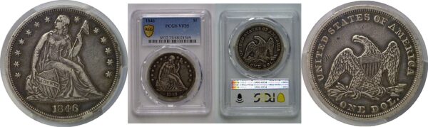 1846 Seated Liberty Dollar   PCGS VF-35
