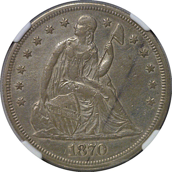 1870-CC Seated Liberty Dollar   NGC AU DETAILS   Cleaned - Image 2