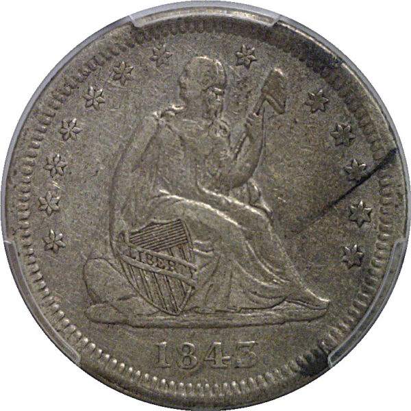 1843-O Seated Liberty Quarter   PCGS VF-35 - Image 2