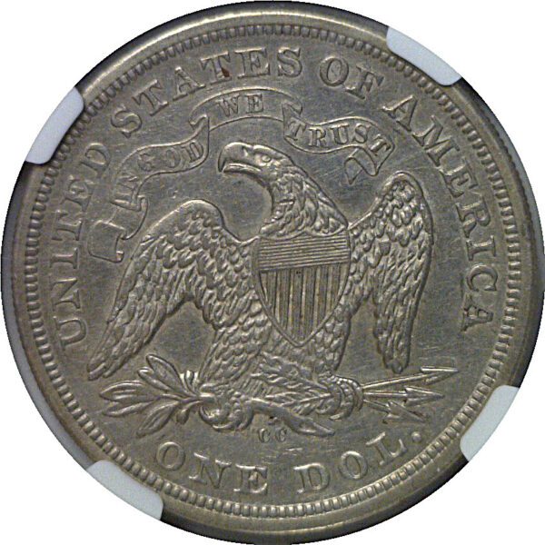 1870-CC Seated Liberty Dollar   NGC AU DETAILS   Cleaned - Image 3