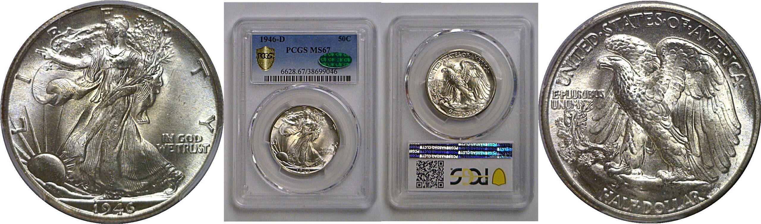 1946-D Walking Liberty Half Dollar   PCGS MS-67  CAC