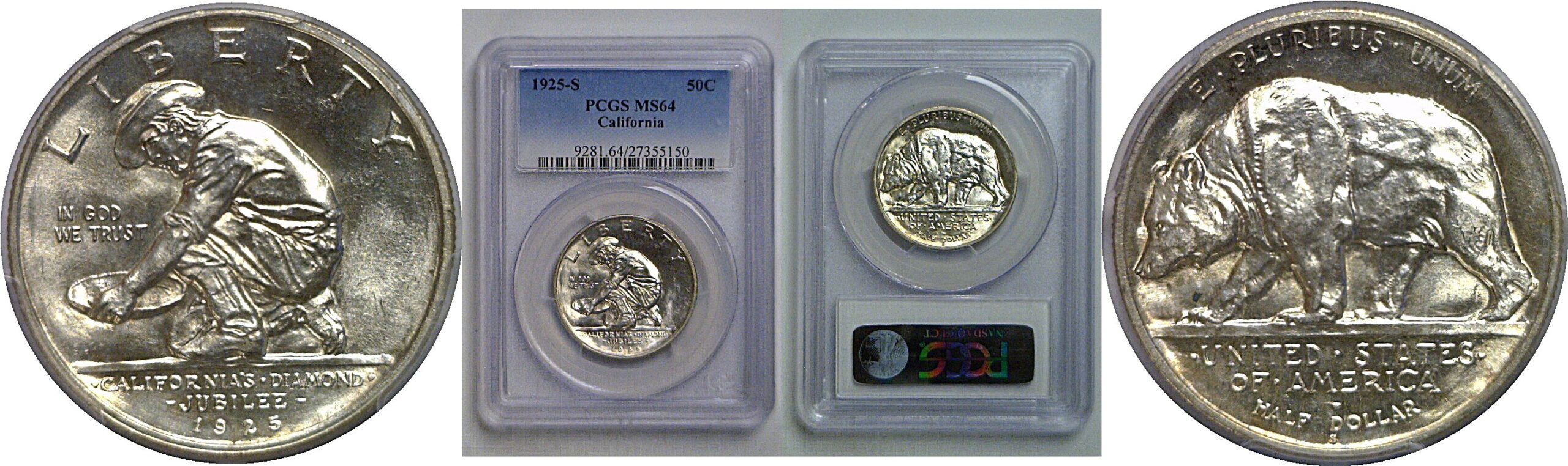 1925-S California Commemorative Half Dollar   PCGS MS-64