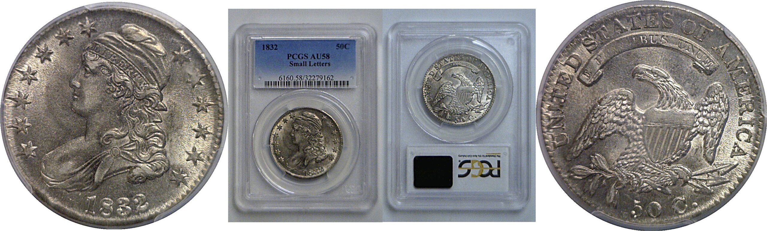1832 Bust Half Dollar   PCGS AU-58