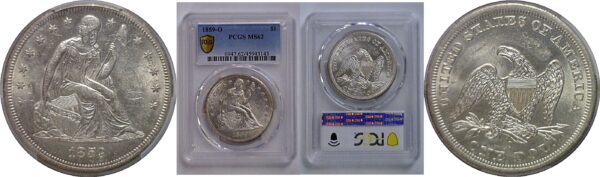 1859-O Seated Liberty Dollar   PCGS MS-62