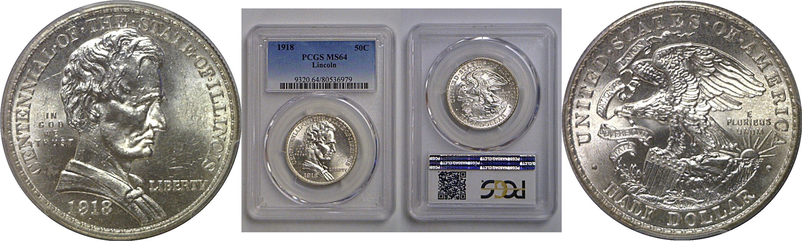 1918 Lincoln Commemorative Half Dollar   PCGS MS-64