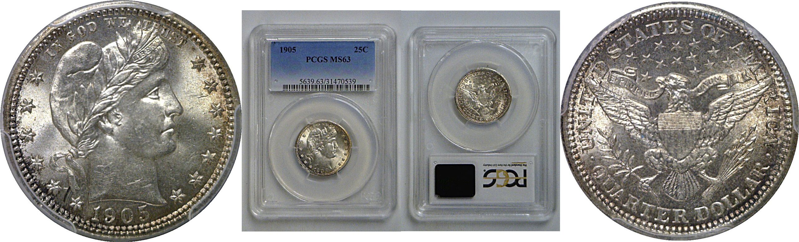 1905 Barber Quarter   PCGS MS-63
