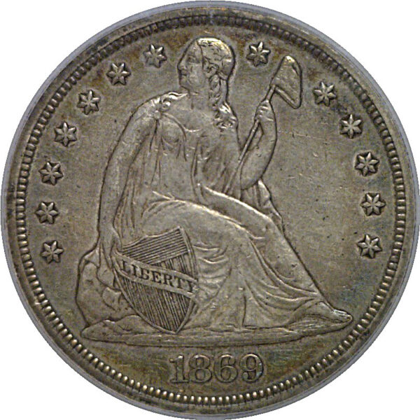 1869 Seated Liberty Dollar   ICG AU-50 - Image 2