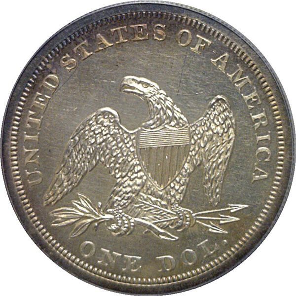 1863 Seated Liberty Dollar   PCGS PR-62  CAC - Image 3