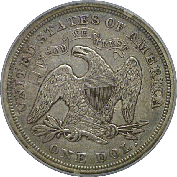 1869 Seated Liberty Dollar   ICG AU-50 - Image 3