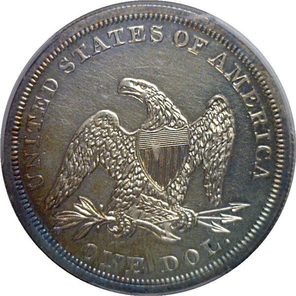 1858 Seated Liberty Dollar   PCGS PR-62 - Image 3