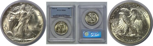 1942-D Walking Liberty Half Dollar   PCGS MS-66
