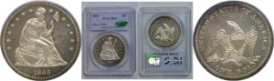 1863 Seated Liberty Dollar   PCGS PR-62  CAC