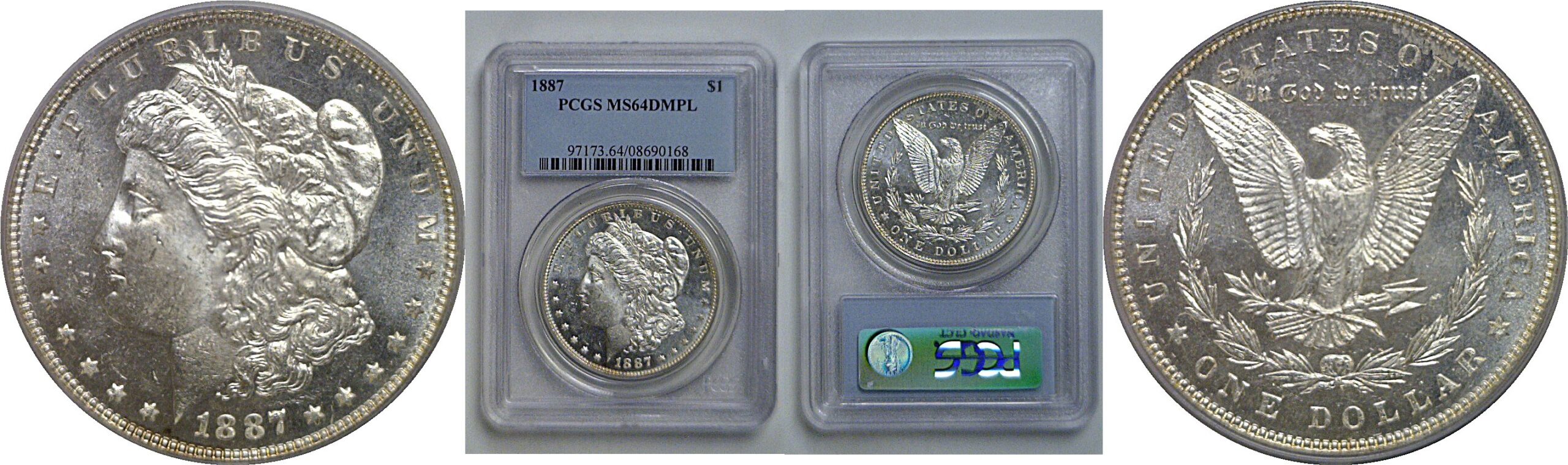 1887 Morgan Dollar   PCGS MS-64 DMPL