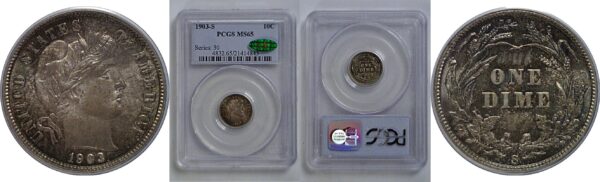 1903-S Barber Dime   PCGS MS-65  CAC