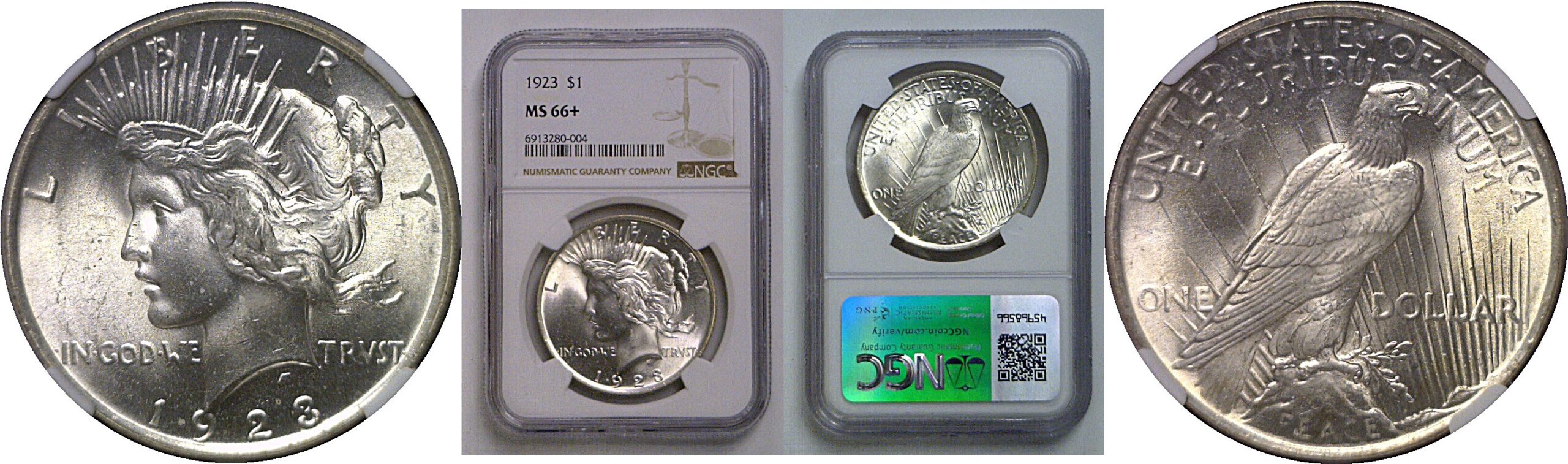1923 Peace Dollar   NGC MS-66+