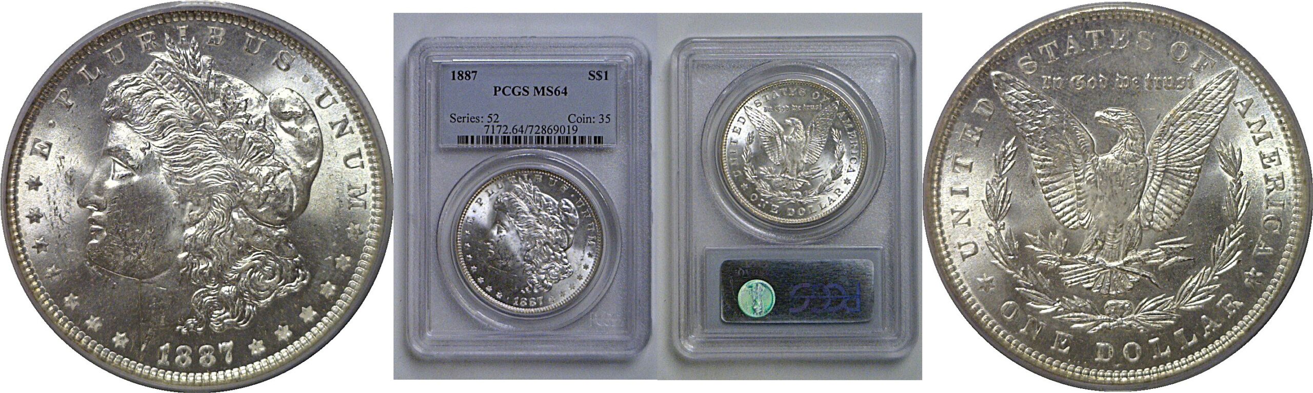 1887 Morgan Dollar   PCGS MS-64
