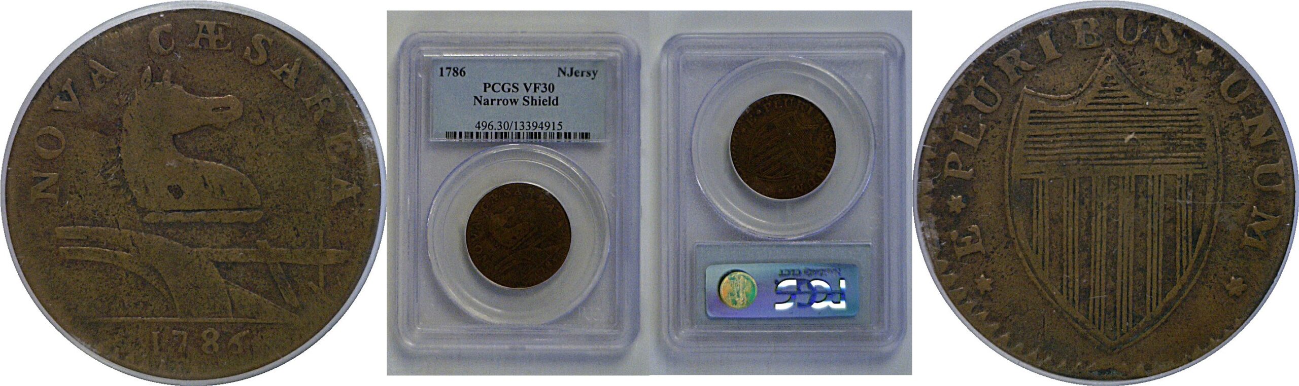 1786 New Jersey Copper   PCGS VF-30