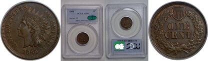1866 Indian Head Cent   PCGS AU-58  CAC