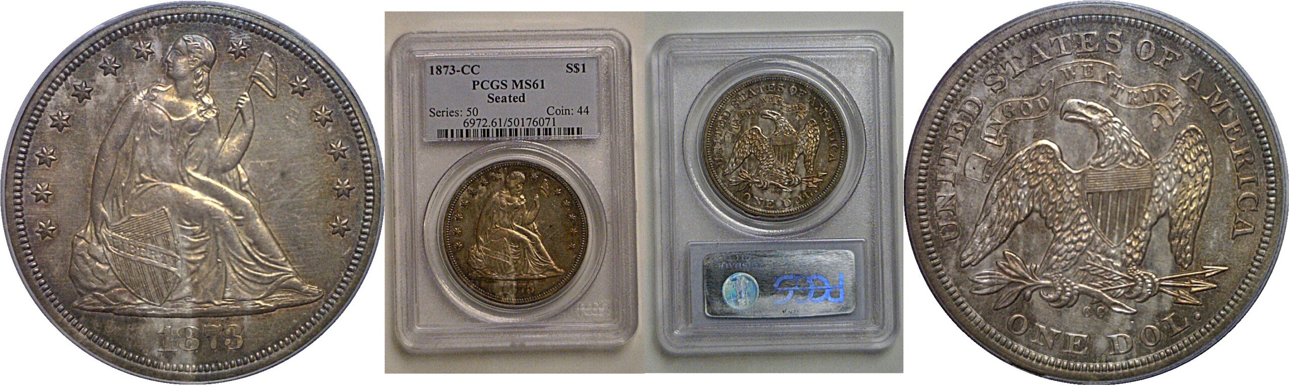 1873-CC Seated Liberty Dollar   PCGS MS-61