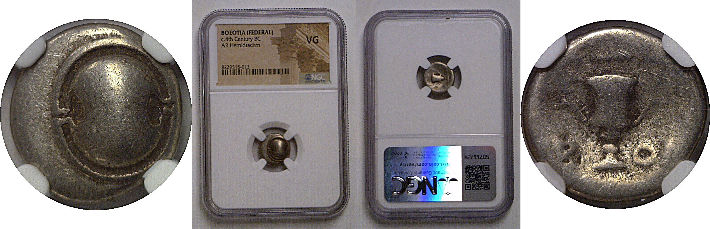 4th Century BC Boeotia (Federal) AR Hemidrachm NGC VG