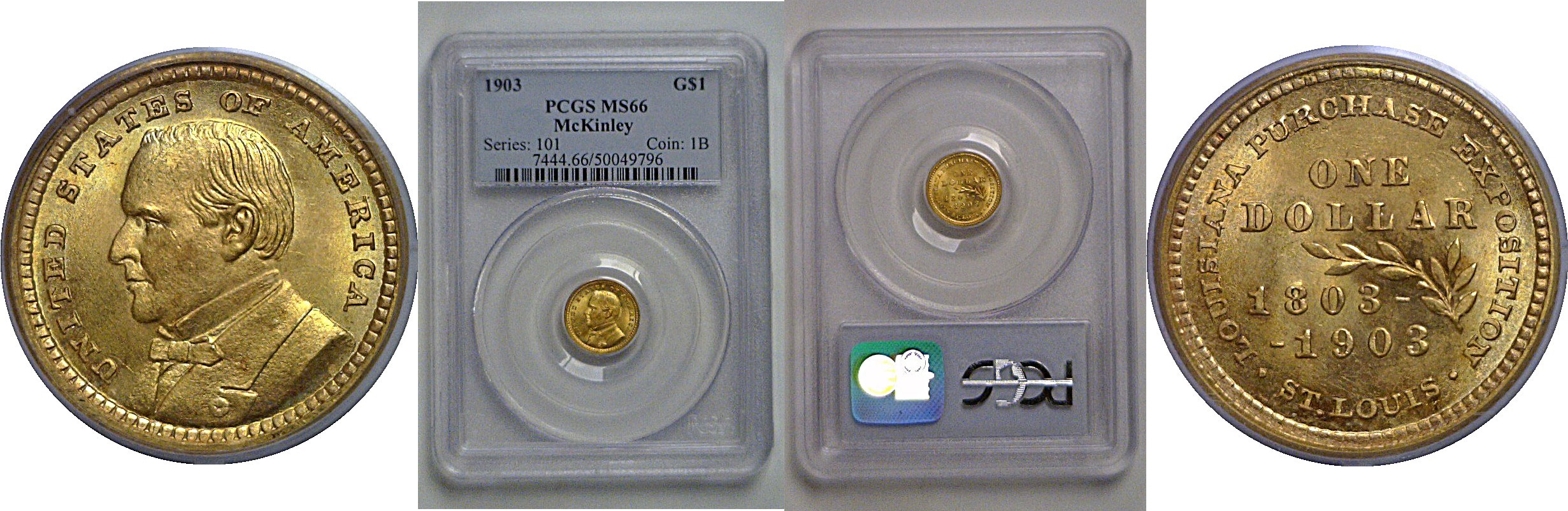 1903  La. Purchase - McKinley $1 Gold Commemorative    PCGS MS-66
