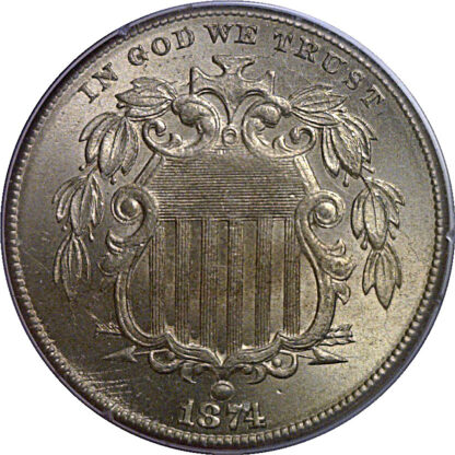 1874 Shield Nickel   PCGS MS-65 - Image 2