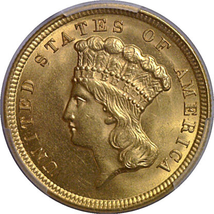 1854 $3 Princess   PCGS MS-64 - Image 2