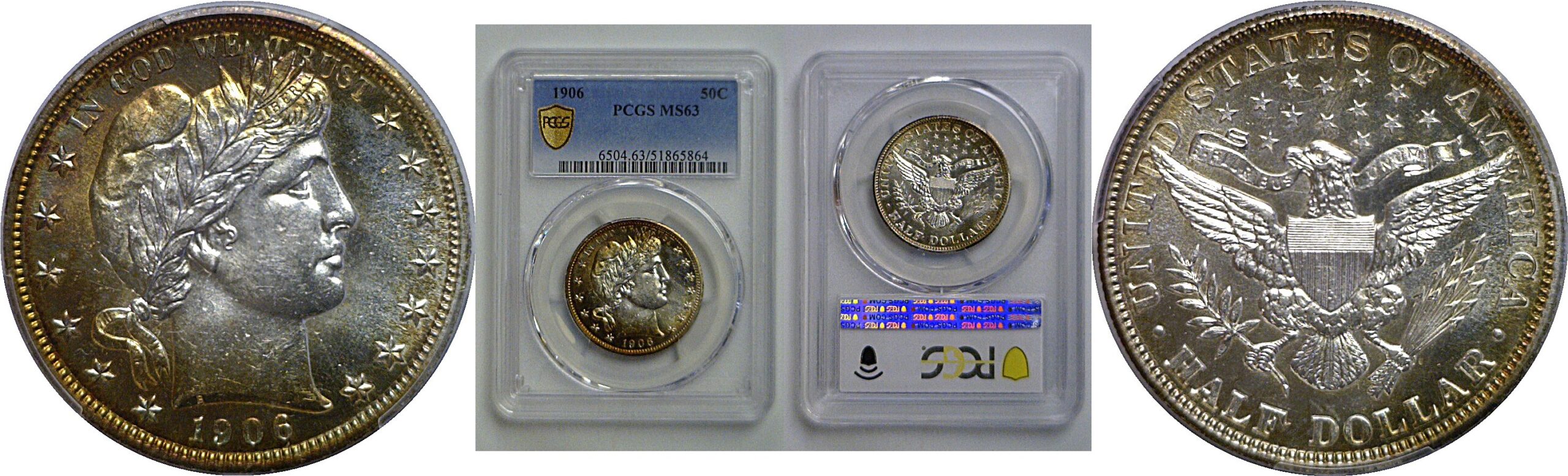 1906 Barber Half Dollar    PCGS MS-63