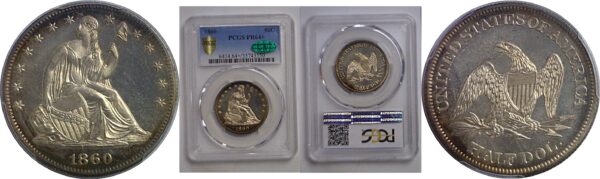 1860 Seated Liberty Half Dollar    PCGS PR-64+ CAC