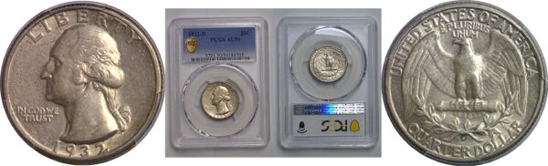 1932-D Washington Quarter   PCGS AU-50