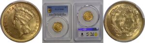 1854 $3 Princess   PCGS MS-64