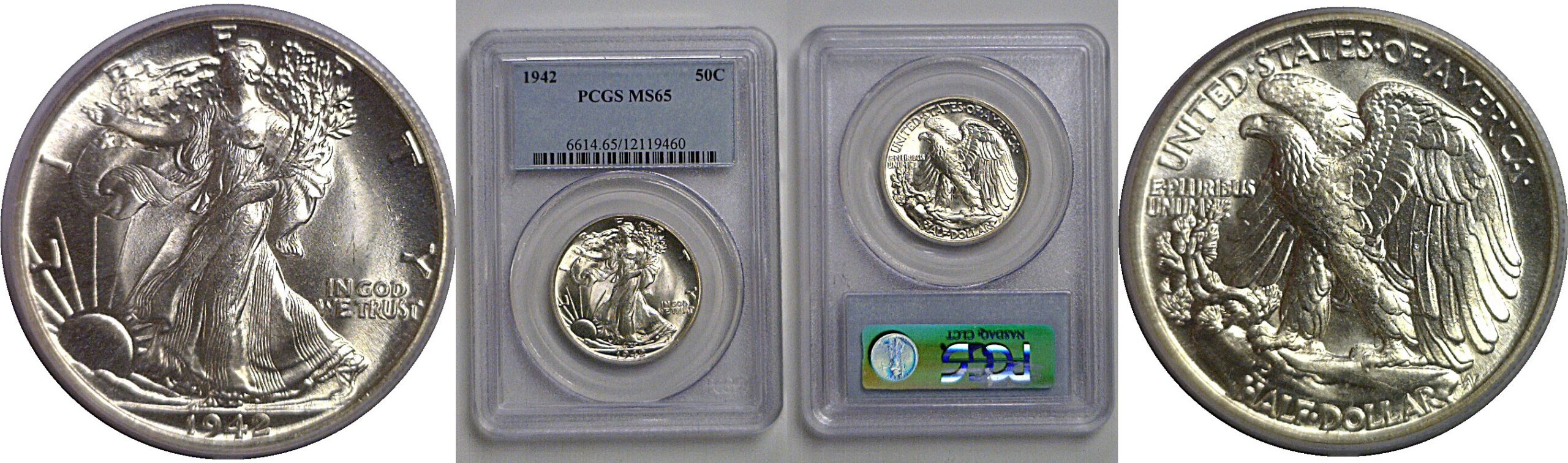 1942 Walking Liberty Half Dollar   PCGS MS-65