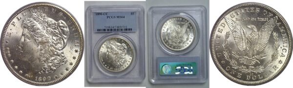 1890-CC Morgan Dollar   PCGS MS-64