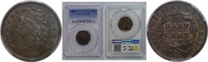 1835 Half Cent   PCGS AU-58