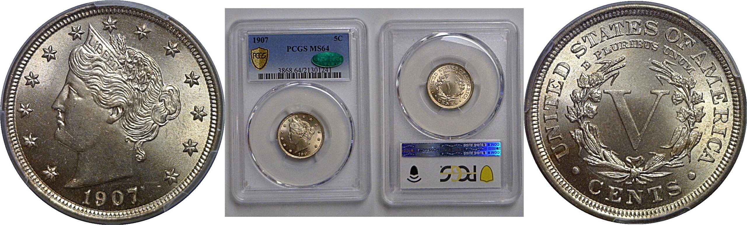 1907 Liberty Nickel   PCGS MS-64  CAC