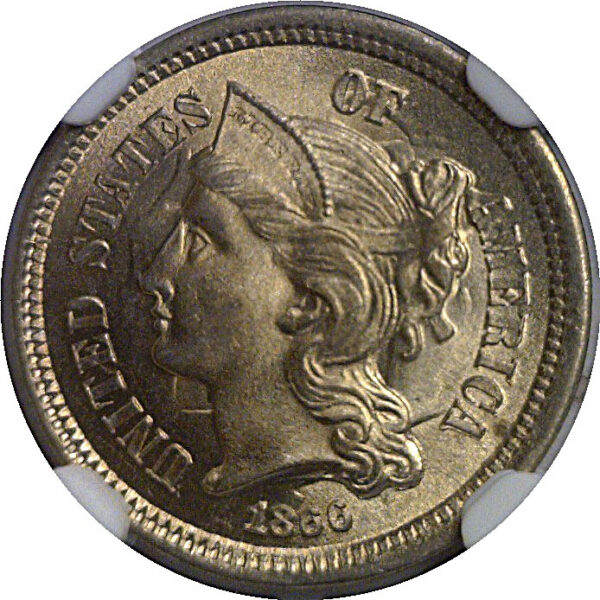 1866 Nickel Three Cent    NGC MS-66+ - Image 2