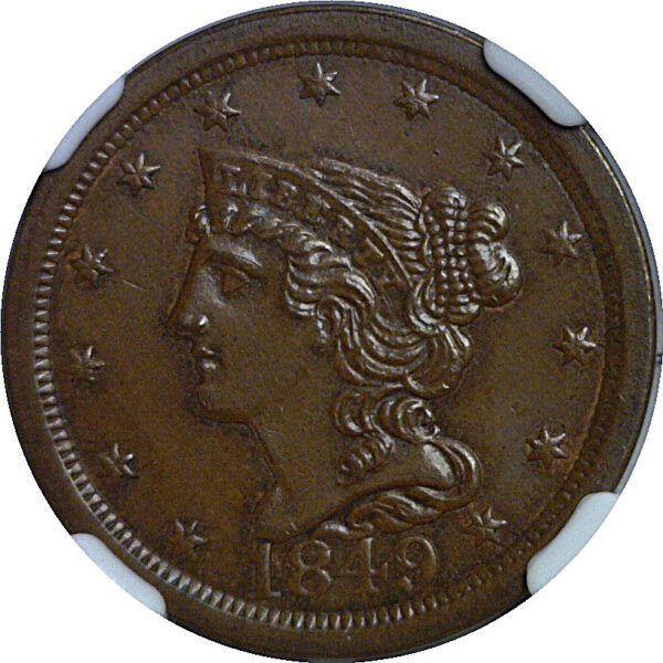 1849 Half Cent    NGC MS-64 BN - Image 2