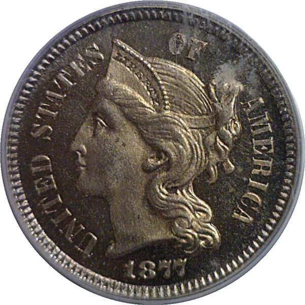 1877 Nickel Three Cent   PCGS PR-64 CAM  CAC - Image 2