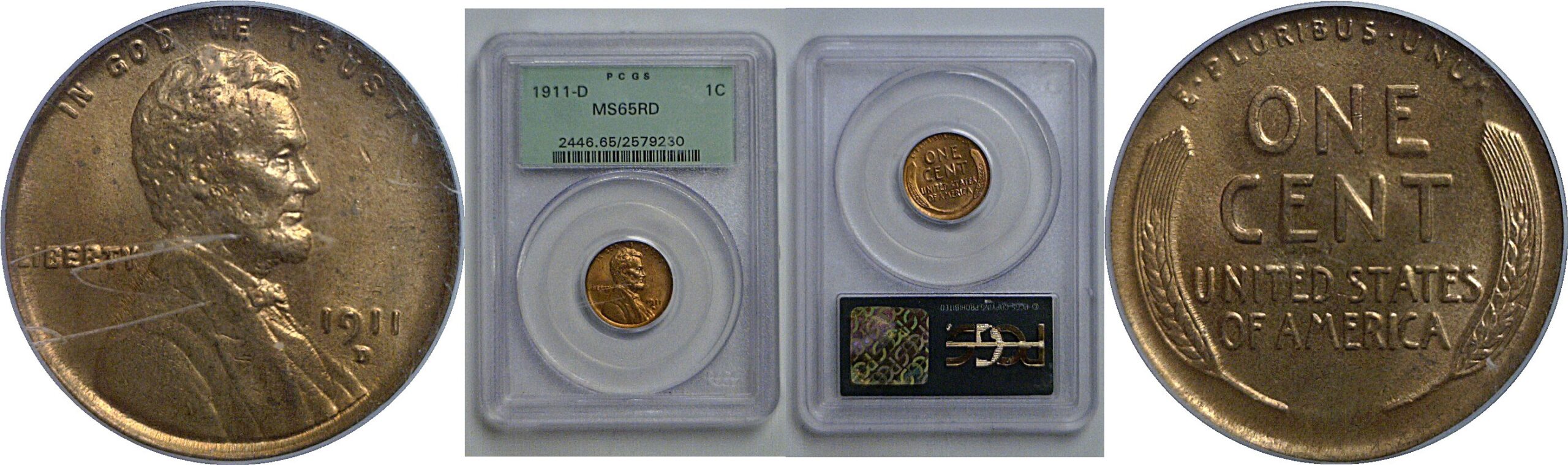 1911-D  Lincoln Cent   PCGS MS-65 RD