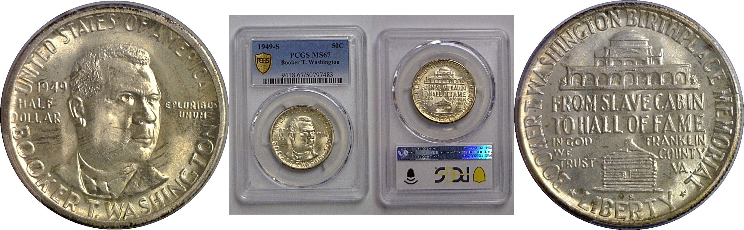 1949-S Booker T. Washington Commemorative Half Dollar   PCGS MS-67