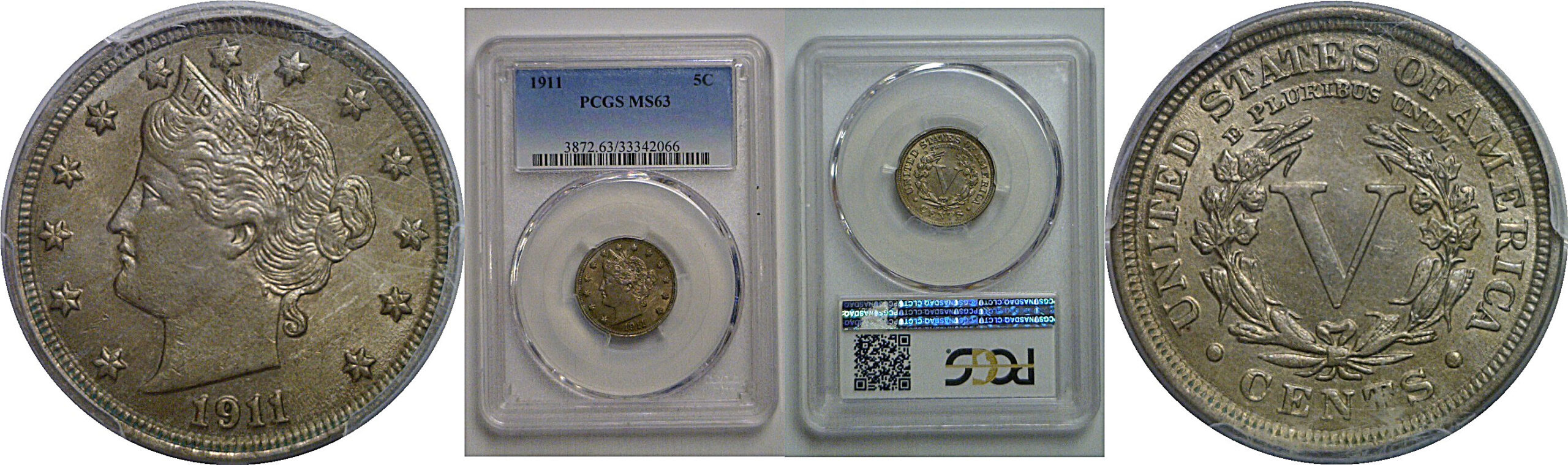 1911 Liberty Nickel   PCGS MS-63