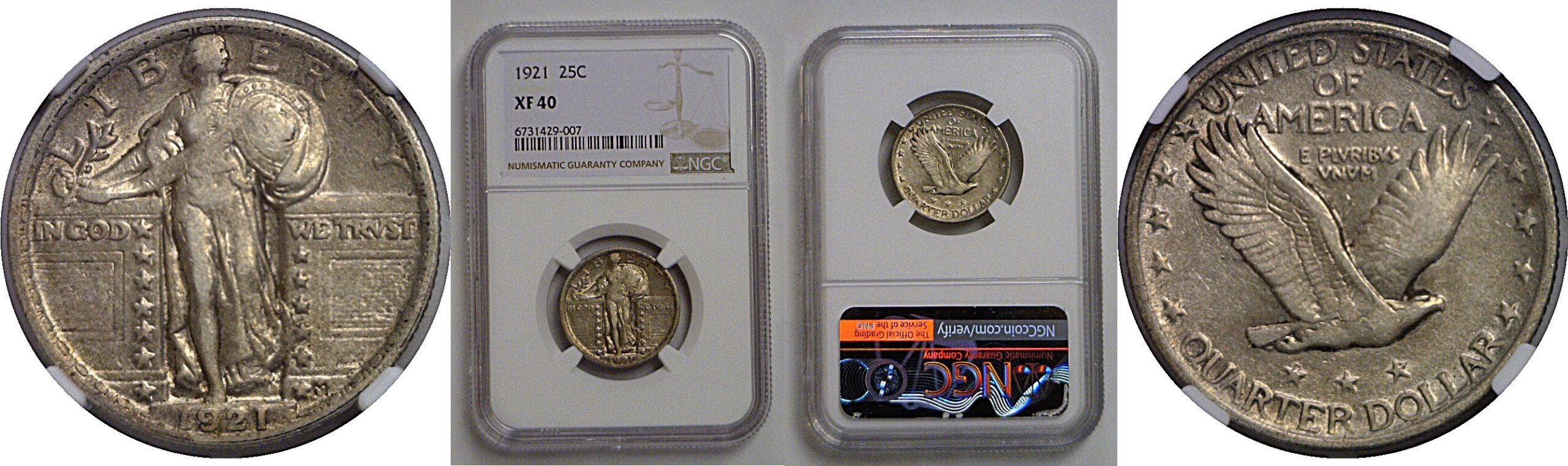 1921 Standing Liberty Quarter   NGC XF-40