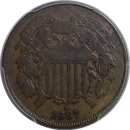 1867 Two Cent Piece     PCGS F-15 - Image 2