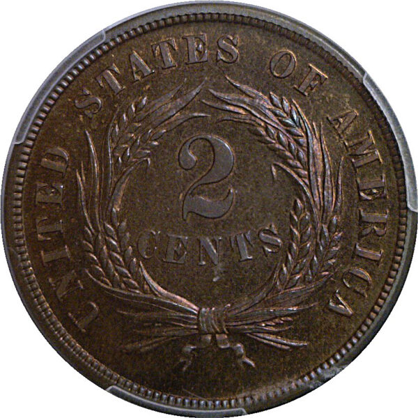1872 Two Cent Piece   PCGS PR-65+ RB  CAC - Image 3