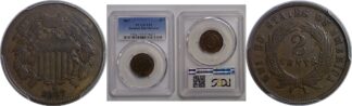 1867 Two Cent Piece     PCGS F-15