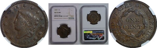 1829 Large Cent   NGC AU-55