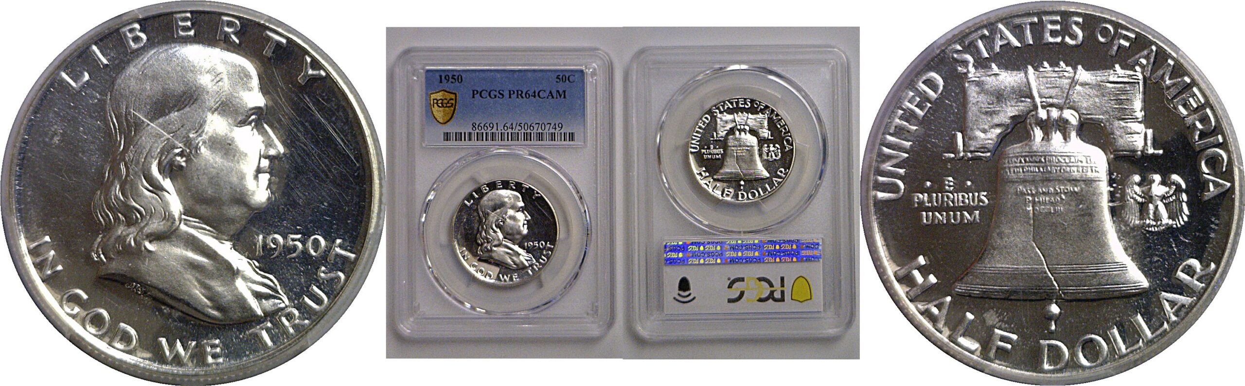 1950 Franklin Half Dollar    PCGS PR-64 CAM