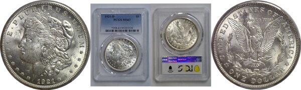 1921-D Morgan Dollar    PCGS MS-63