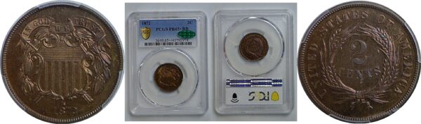 1872 Two Cent Piece   PCGS PR-65+ RB  CAC